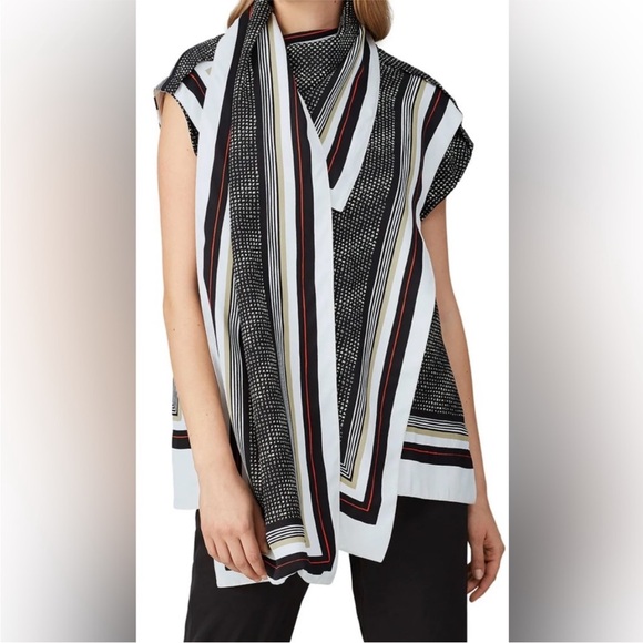 $1,190 Proenza Schouler Black Printed Scarf Top - Picture 1 of 9